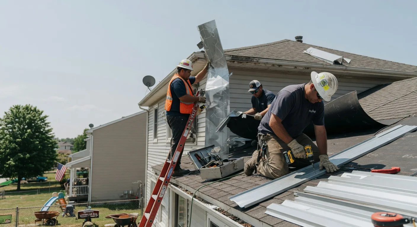 Storm Damage Metal Roof Repair in Little River, KS